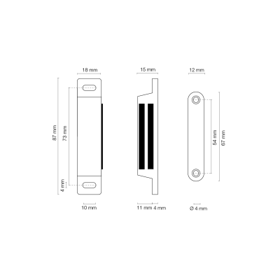CHIUSURA MAGNET.ANTE PES NERO 87X18X15