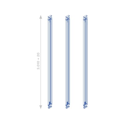 SET 3 PROF.ZERO NERO RAL9005 2900MM