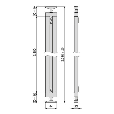 SET 2 PROF.ZERO NERO RAL9005 2900MM