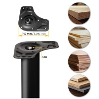 KIT 4 GAMBE TAVOLO NERO Ø60X710