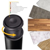 KIT 4 GAMBE TAVOLO NERO Ø60X710