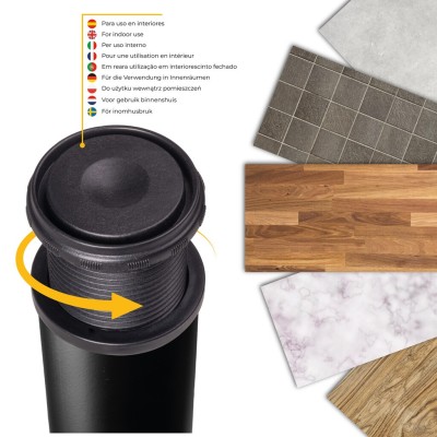 KIT 4 GAMBE TAVOLO NERO Ø60X710