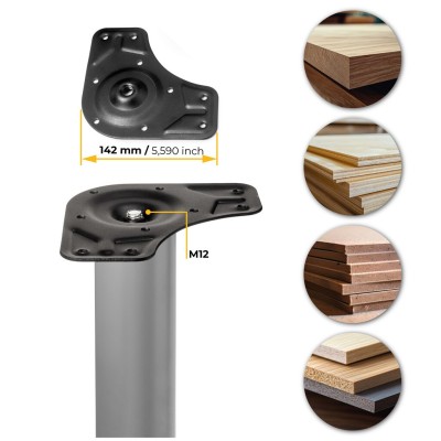 KIT 4 GAMBE TAVOLO VER.ALLUM. Ø60X710