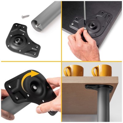 KIT 4 GAMBE TAVOLO VER.ALLUM. Ø60X710
