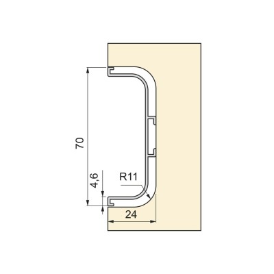PROFILO GOLA "C" CENTRALE 3,9MT ANOD.ORO