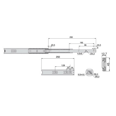 GUIDA E.T.SFERA 35KG ZINC. 250MM
