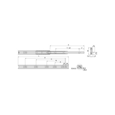 GUIDA SFERA C/ALETTA E.T.35KG 400MM