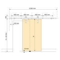 BARN PORTA SCOR. RUSTICO NERO 2MT