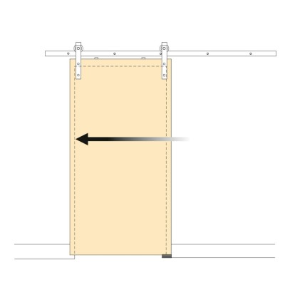 BARN PORTA SCOR. RUSTICO NERO 2MT