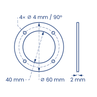 SPESSORE FITLOCK Ø60 2MM
