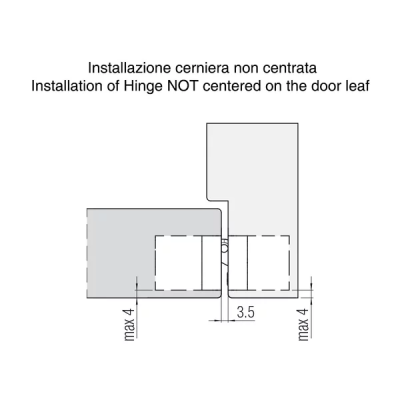 CERNIERA KUBICA K6200CS DX SX H95X23,3MM