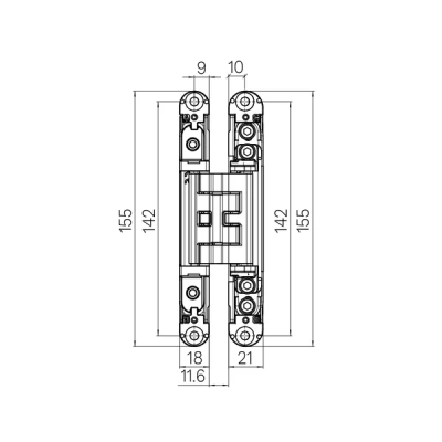 CERNIERA KUBICA K2460 NO H155X18MM