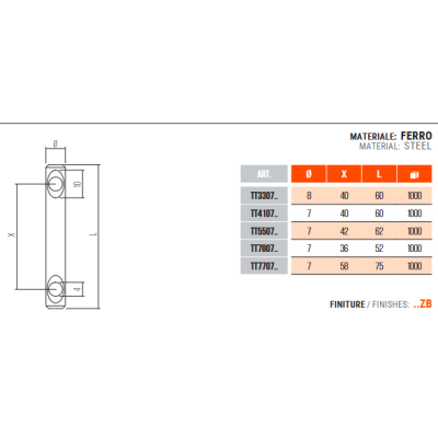 TIRANTE DOPPIO Ø7 62X42 INT.