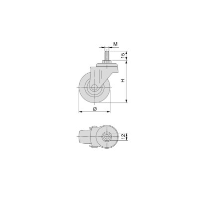 RUOTA SLIP Ø 50 C/PERNO M8X15 C/FRENO