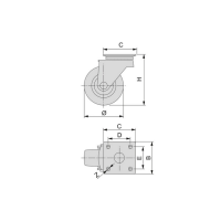 RUOTA SLIP Ø 50 C/PIASTRA C/FRENO
