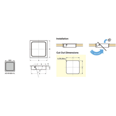 AD-KH028-H COPERCHIO INOX SOFT 300X300MM