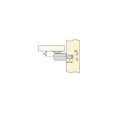 REGGIP.VETRO C/VENT.PERNO NICH Ø5X7MM