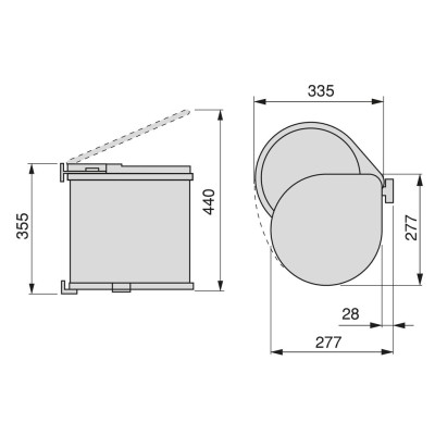 PATTUMIERA 13 LT INOX E PLST