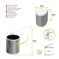 PATTUMIERA 13 LT INOX E PLST