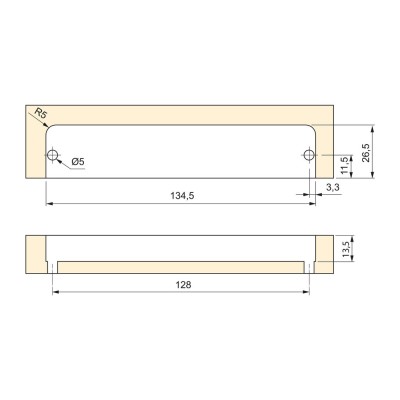MANIGLIA MODENA ALLUMINIO INT 128X137