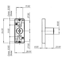 SERRATURA STRINGA 2675 20MM