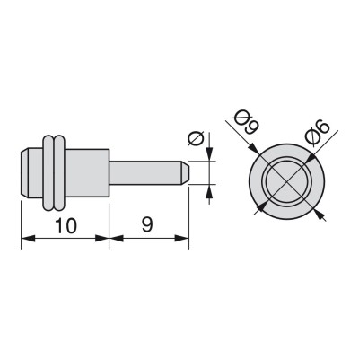R/MENS.VETRO 2 ANELLI NICHEL Ø5X19MM