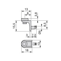 REGGIP.VETRO PERNO/VENTOSA D5X8MM