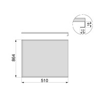 SOTTOLAVELLO ALLUMINIO MOD.90 SP18 864X510MM