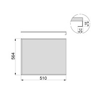 SOTTOLAVELLO ALLUMINIO MOD.60 SP18 564X510MM