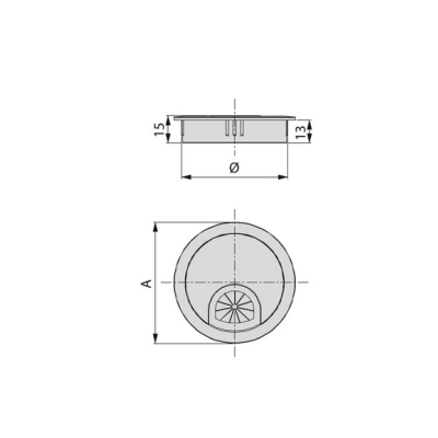 PASSACAVI ZAMA CROMATO LUCIDO SP13MM Ø60