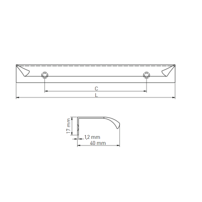MANIGLIA HEXA BIANCA 150MM INT.96