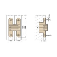 CERNIERA INCASSO CEAM 829 NIK 70X16MM