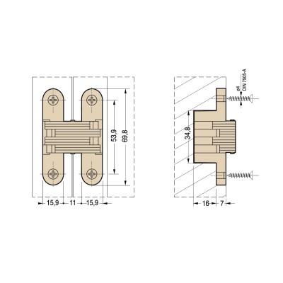 CERNIERA INCASSO CEAM 829 NIK 70X16MM