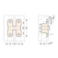 CERNIERA CEAM 828 NICHELATA 50X14MM