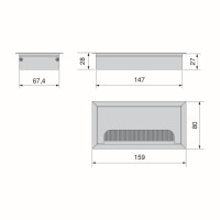 PASSACAVO QUADRUM ARGENTO 160X80MM