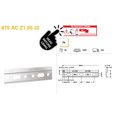 BARRA APPENDI PENSILI H27X2MT | Hammer SRL