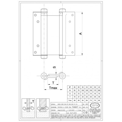 Cern Bommer Doppia Az.nero 2PZ 29/75MM Ibfm | Hammer Forniture