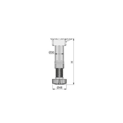 Piedino PVC Ø48 H150-180 Emuca | Hammer Forniture