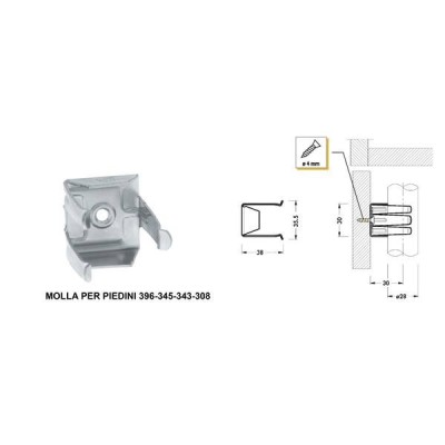 Gancio p/Zoccolo Legno Zinc. H30 Camar | Hammer Forniture