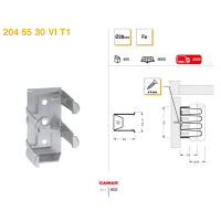 Gancio p/Zoccolo Legno Zinc. H55 Camar | Hammer Forniture