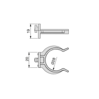 Gancio Porta Zoccolo PVC Emuca | Hammer Forniture