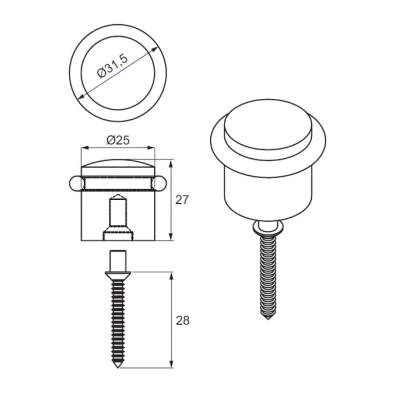 FERMAPORTE Ø24,5X27MM INOX