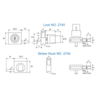 SERRATURA ANTA VETRO SCORR.LE M2740 KA