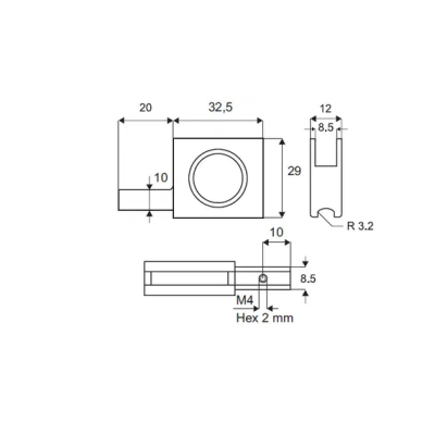 MANIGLIETTA PLST M2740