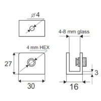 REG.MENS.SQUARE INOX SP.4-8MM 27X30X16