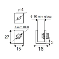 REGGIVETRO QUADRO SAT. SP6/10M 15X16X27MM