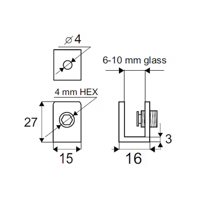 REGGIVETRO QUADRO SAT. SP6/10M 15X16X27MM
