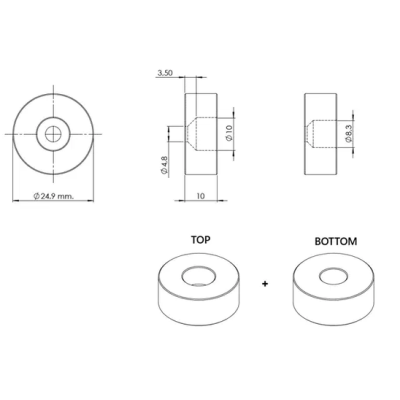 Boccola per Perno Sup./Infer. Ø25X10MM SISO A/S | Hammer Forniture