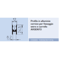 PROFILO PORTA VETRO COLIBRÌ 2 METRI